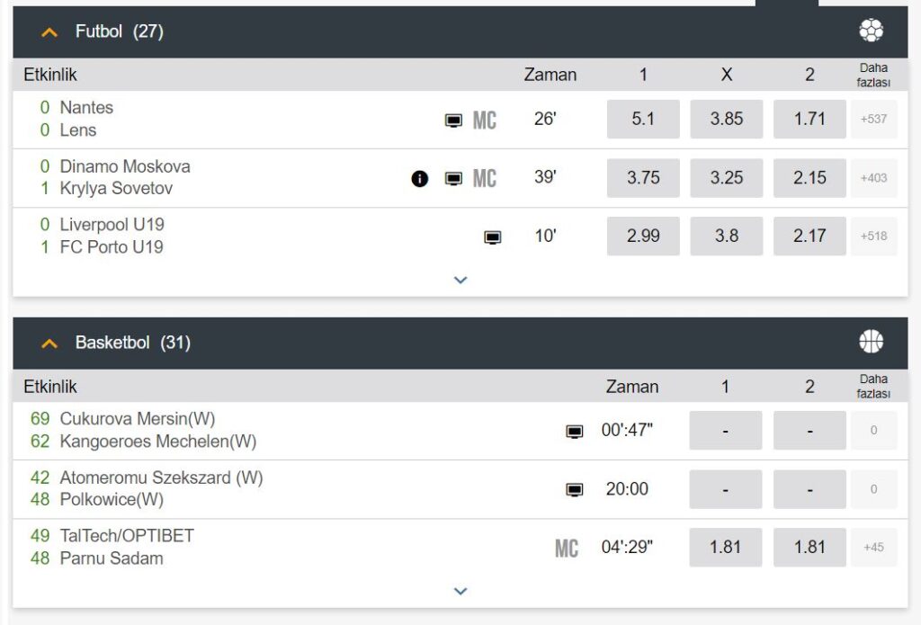 superbetin bahis oranları